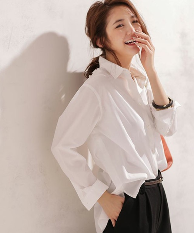 nano・universe CLEAN&SMOOTH 防汚防シワバックボリュームシャツ