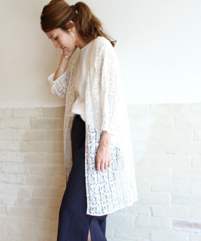 FRAMeWORK ラッセルレースロングカーデ