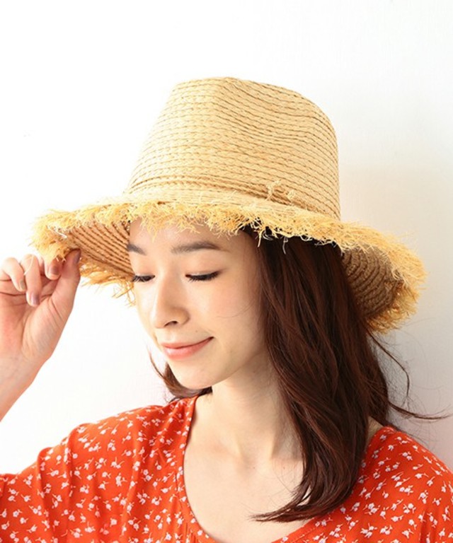 Ray BEAMS  ラフィアフリンジ HAT
