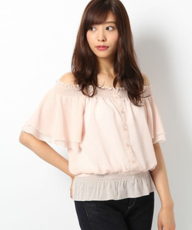 Heather パイピングオフショルブラウス