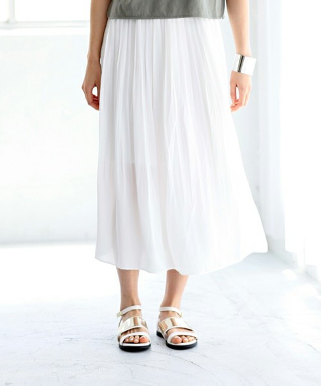 AZUL by moussy PeジョーゼットプリーツマキシSK