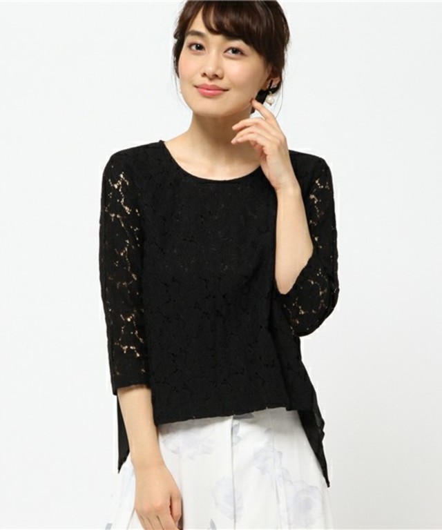 AULI Backプリーツレースブラウス