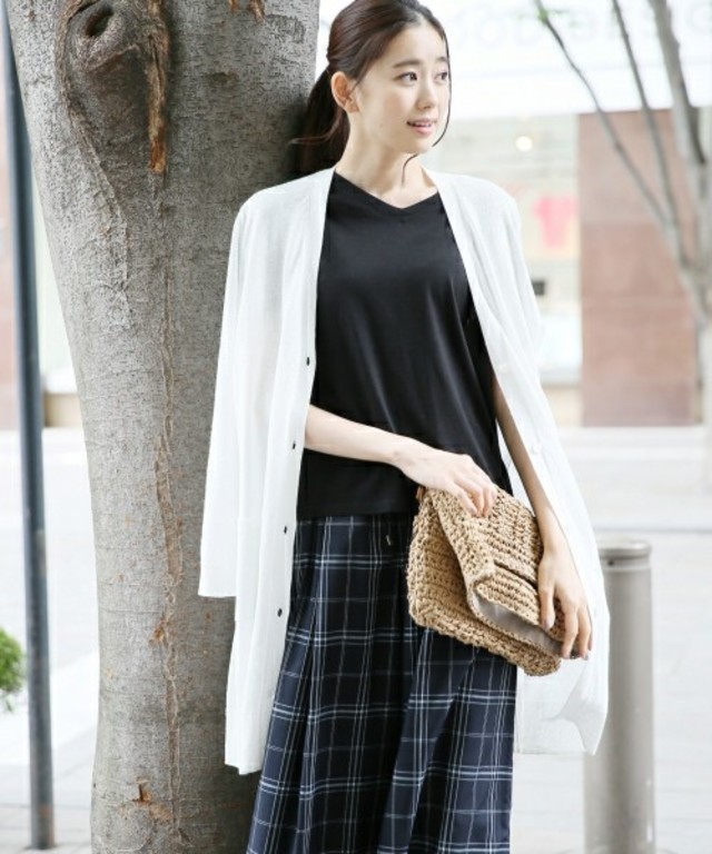 LEPSIM 【UV加工】12GラミーコットンUVロングカーディガン