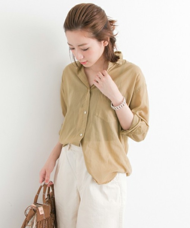 UR 製品染めボイルシャツ