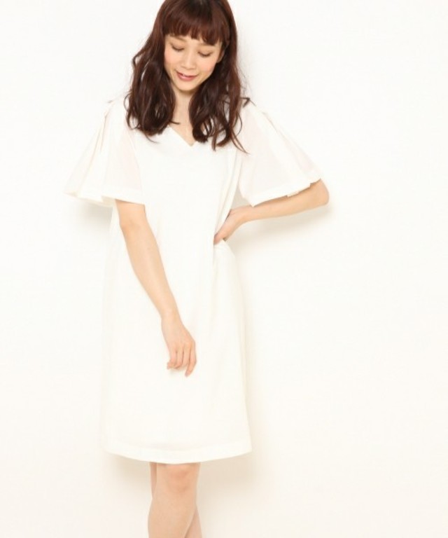 BLISS POINT ソデフリルVネックワンピース