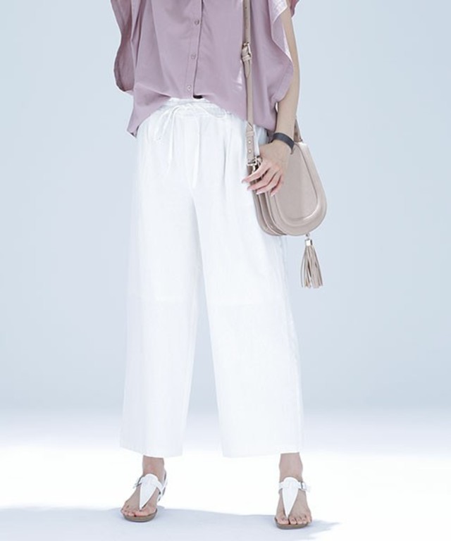 nano・universe レーヨンリネンワイドパンツ