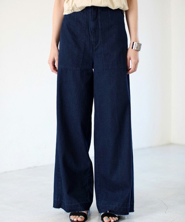 AZUL by moussy ハイウエストデニムワイドPT