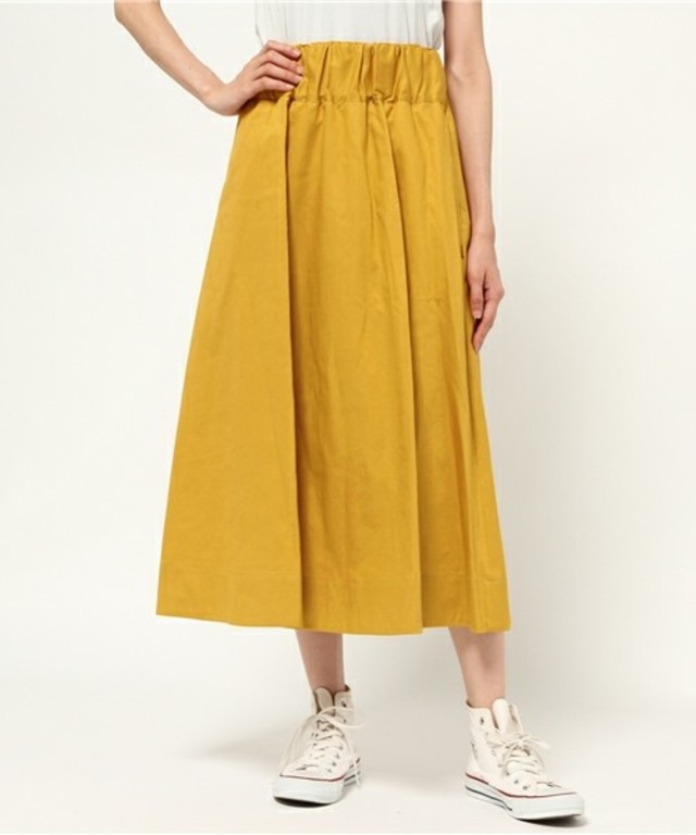 IRONY ギャザーミモレットスカート/ウエストゴム膝下丈スカート