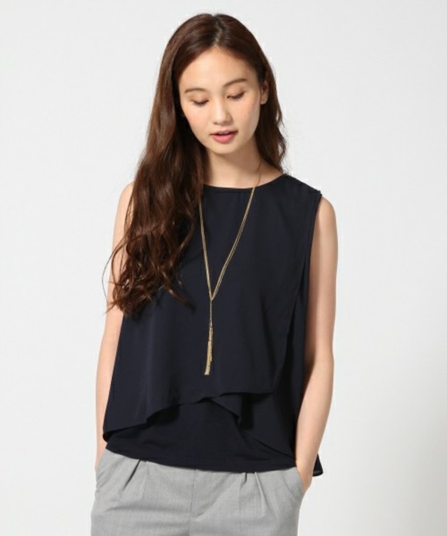 GLOBAL WORK　シフォンレイヤーノースリーブ