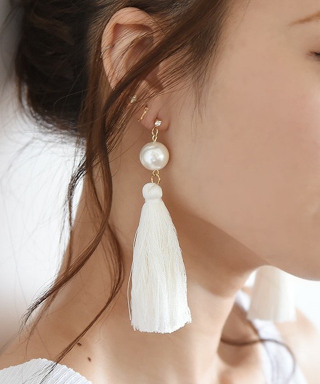 パール付き・タッセルピアス