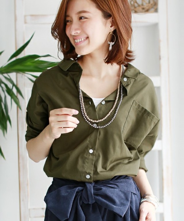 REAL CUBE　バックリボンワイドシャツブラウス