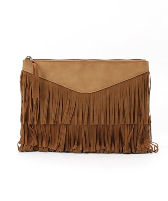 フリンジクラッチバッグ