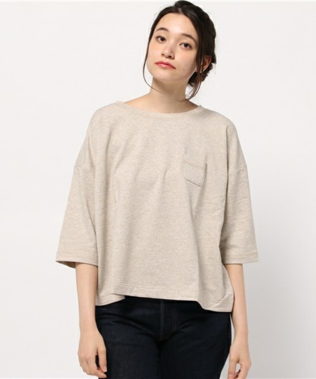 Samansa Mos2 Ｐｕ混 裏毛 後開きプルオーバー