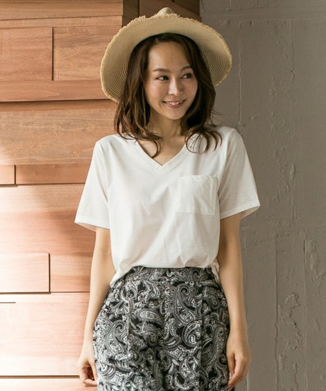 INGNI Ｔ/Ｃ天竺Vネックポケ付/Tシャツ-2016ＳＳ-