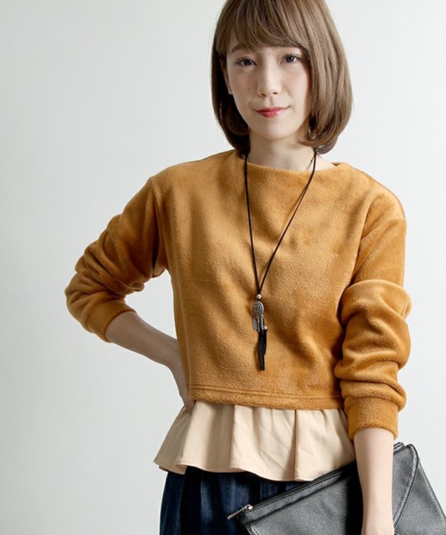 WEGO　フェイクファーレイヤードトップス