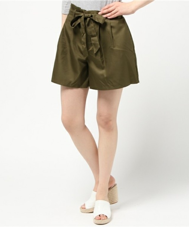 earth music&ecology 【2016Spring】リボンベルト付タックショートパンツ