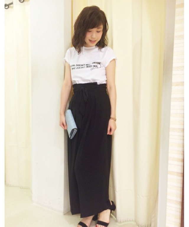 more than words ハイウエストワイドパンツ