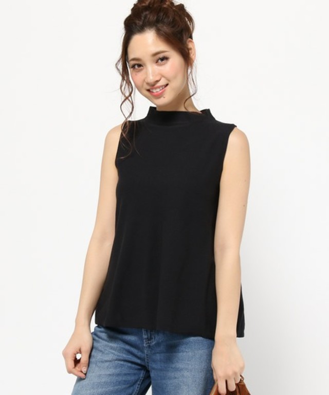 Ray BEAMS　ボトルネック フレア ノースリーブ