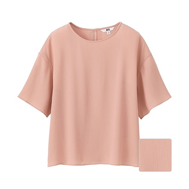 クレープTブラウス（半袖）全4色
