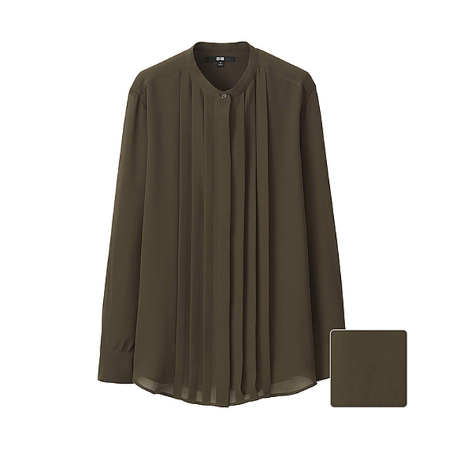 ジョーゼットピンタックブラウス（長袖）