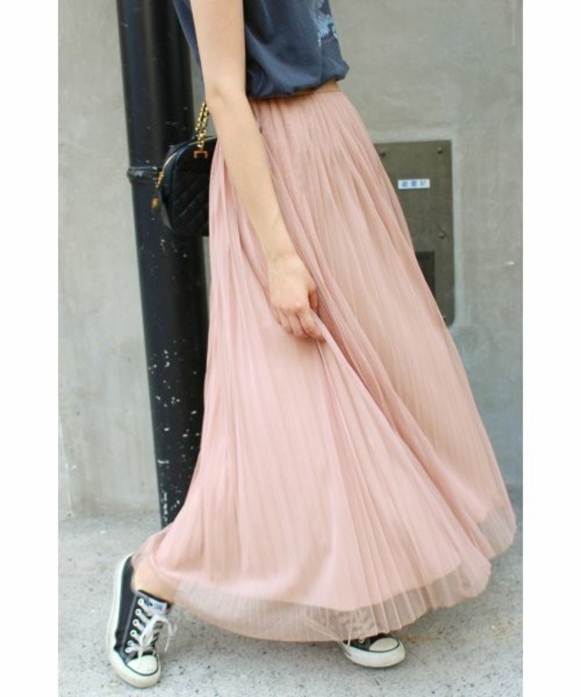 SLOBE IENA　マキシチュールプリーツリバーシブルスカート
