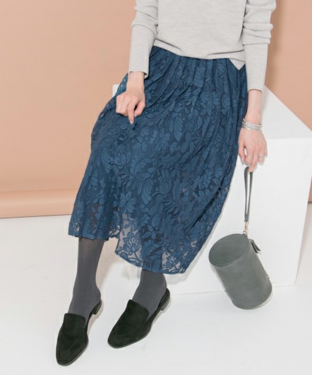 URBAN RESEARCH ヴィンテージレースプリーツスカート