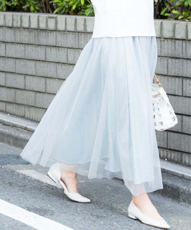 cloche　リバーシブルロングチュールスカート