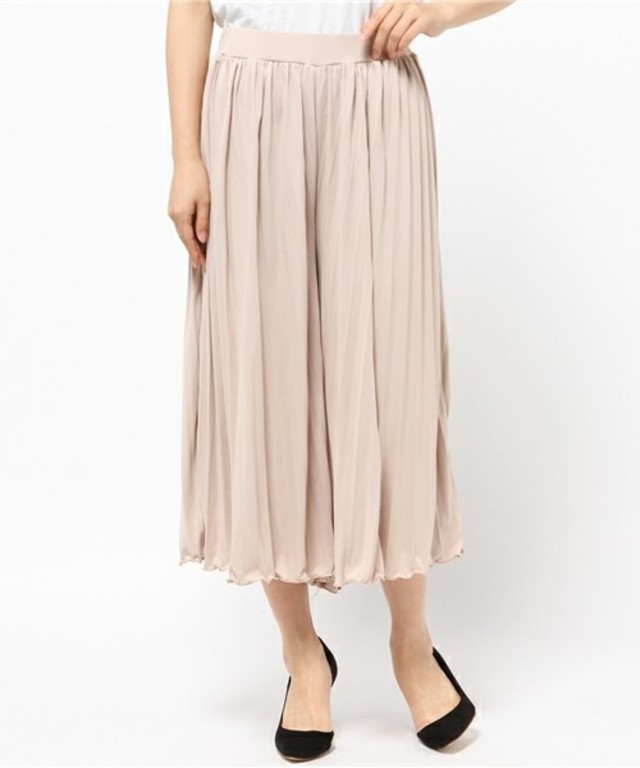 ikka プリーツガウチョパンツ