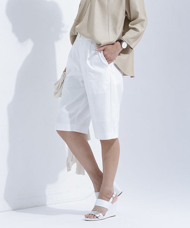 nano・universe センタープレスハーフパンツ