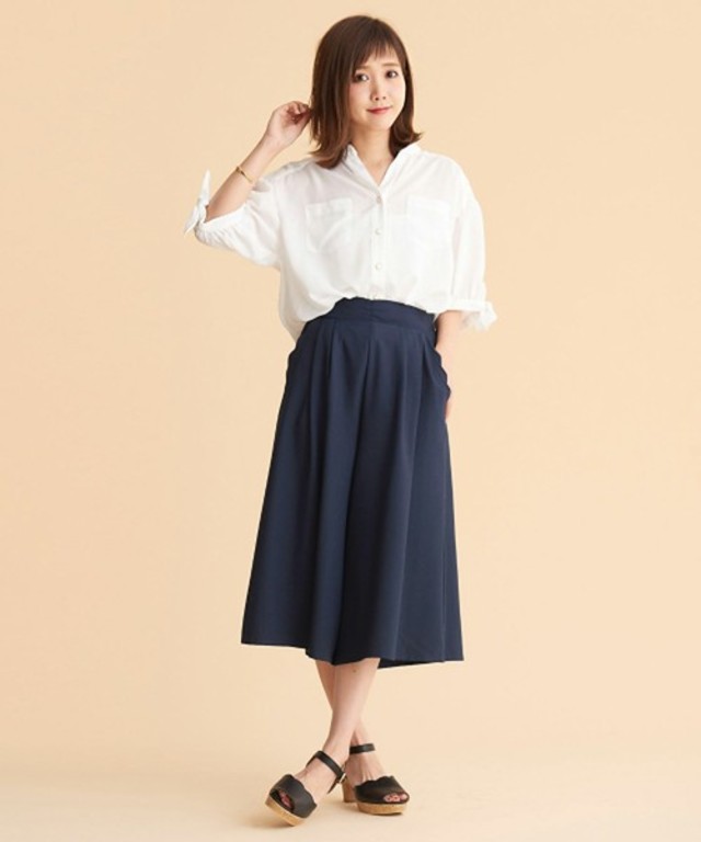 スカラップポケットガウチョパンツ