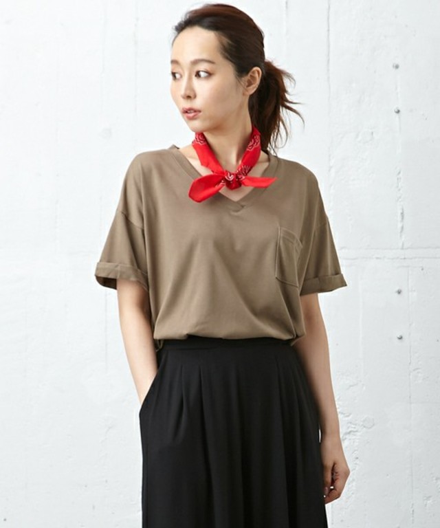 天竺イレヘムＶネック/Ｔシャツ