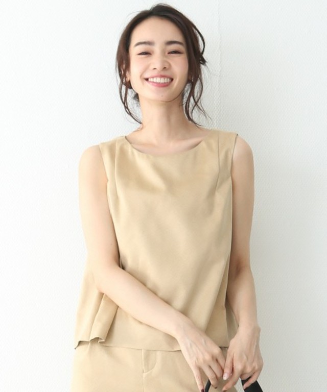 スエードサイドタックブラウス