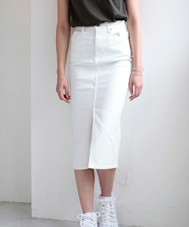 AZUL by moussy　フロントスリットミディスカート