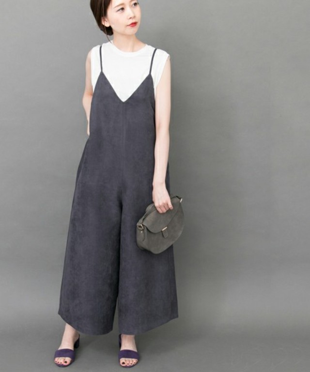 KBF　フェイクスエードキャミサロペット