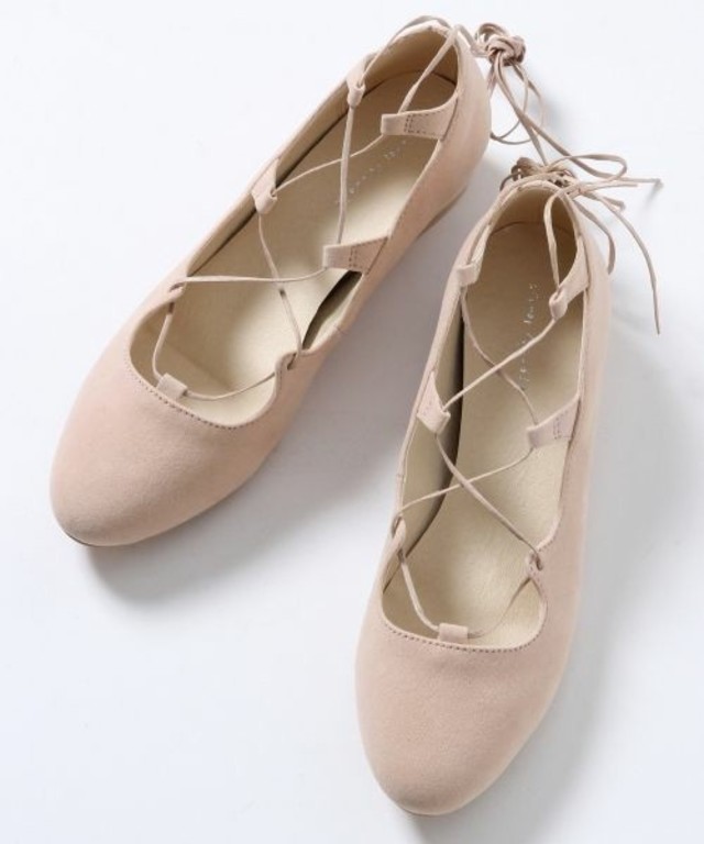 apart by lowrys レースUPインヒールバレエシューズ