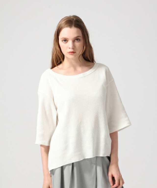 HARE　ハニカムボートネック7分袖