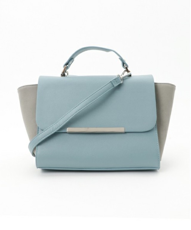 メタルバー異素材切替2WAYバッグ