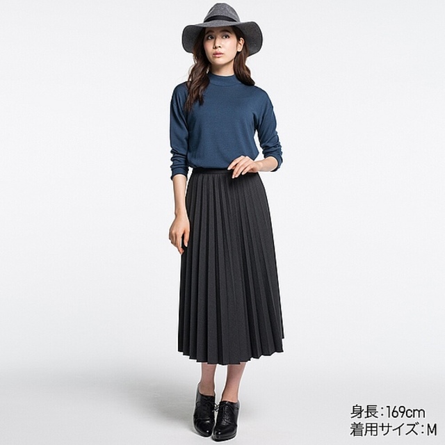 ハイウエストプリーツミディスカート（全5色）