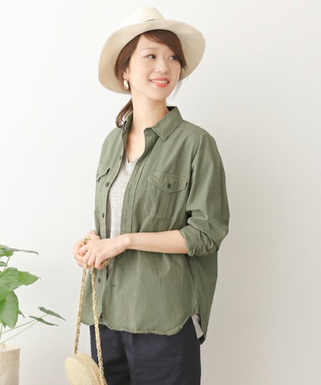 URBAN RESEARCH DOORS WOMENS DOORS コットンワークシャツ