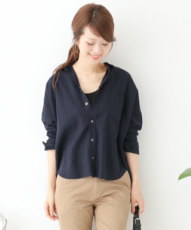 URBAN RESEARCH DOORS WOMENS DOORS リネンレーヨンワイドシャツ
