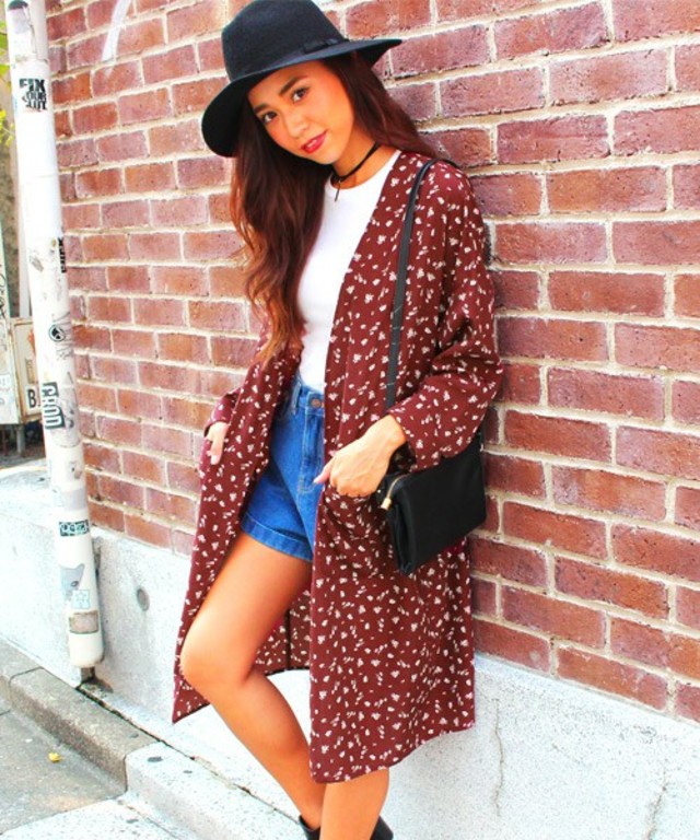 Chille anap 花柄ガウンカーディガン