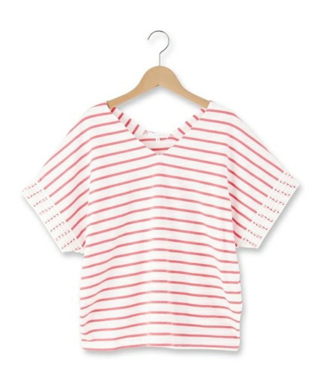 THE SHOP TK ボーダーVネックビッグカットソー