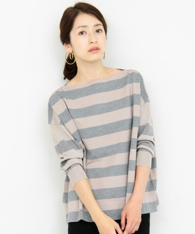 BEAUTY&YOUTH UNITED ARROWS BY∴ ワイドボーダー袖ニットカットソー