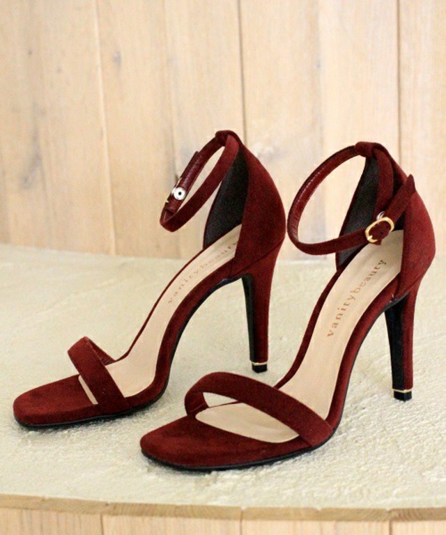 vanitybeauty スエードアンクルストラップサンダル