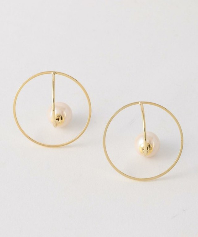 green label relaxing サークルフレームパールキャッチ/ピアス