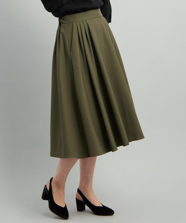 ViS フロントタックミディ丈スカート