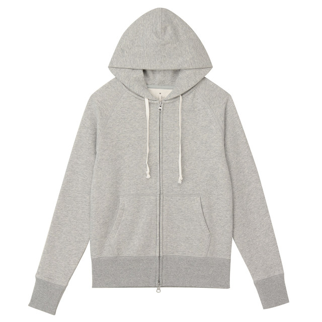 オーガニックコットン裏毛ダブルジップパーカー　
