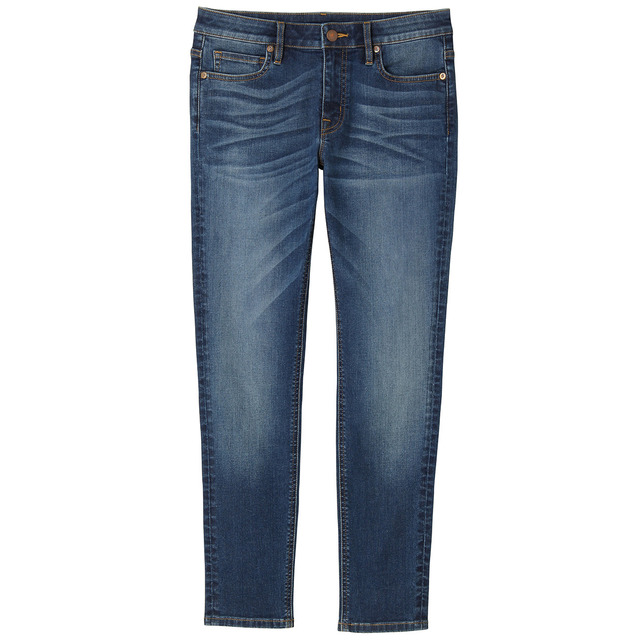 オーガニックコットン混デニムスーパーストレッチスキニー　アンクル丈