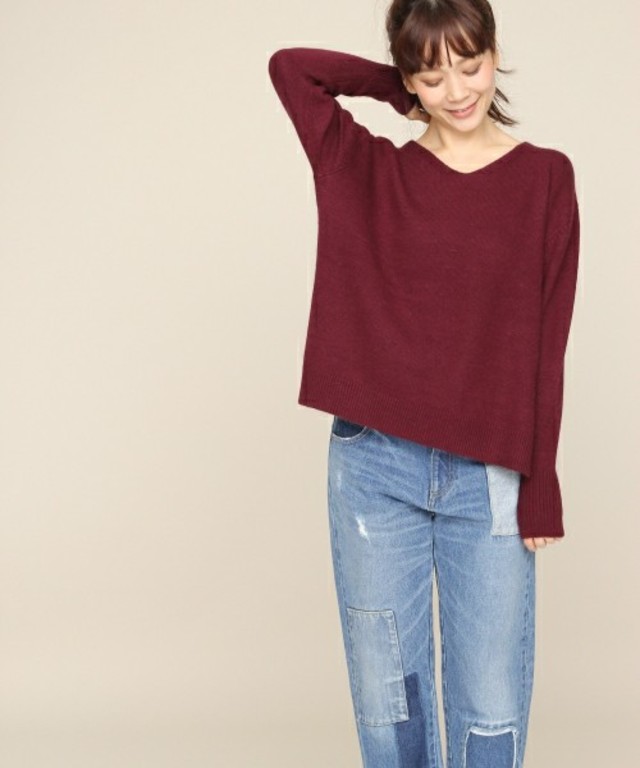 2WAY7Gアンゴラボートネックプルオーバー