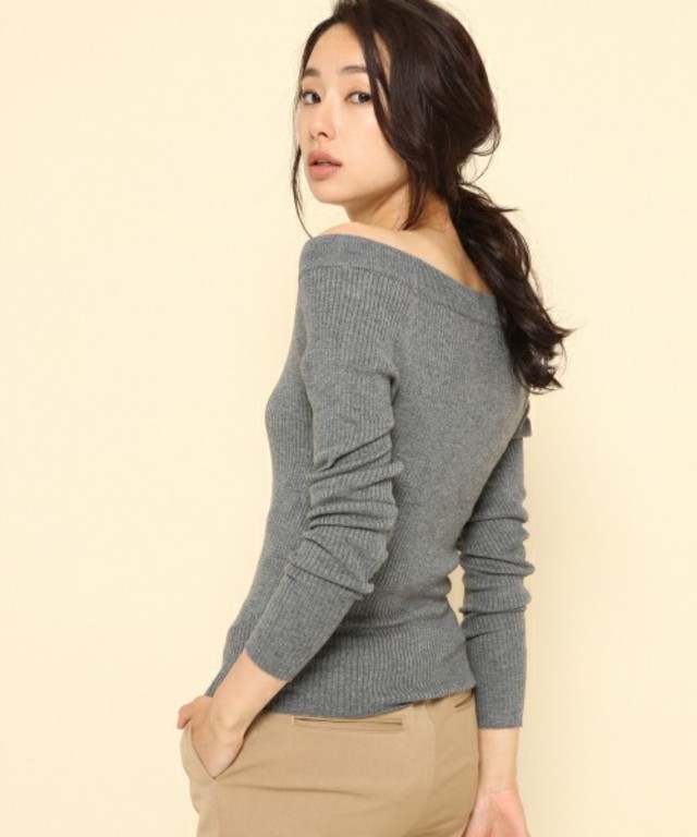 14Gオフショルボートネックプルオーバー